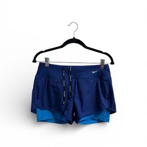 Nike Dri-FIT Women’s Running Shorts Small Blue Lined Athletic